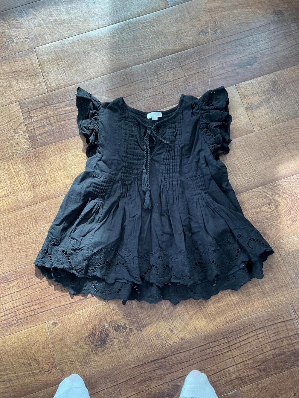 Jennifer & Grace Whimsigoth Scalloped Eyelet Babydoll Top Size Medium